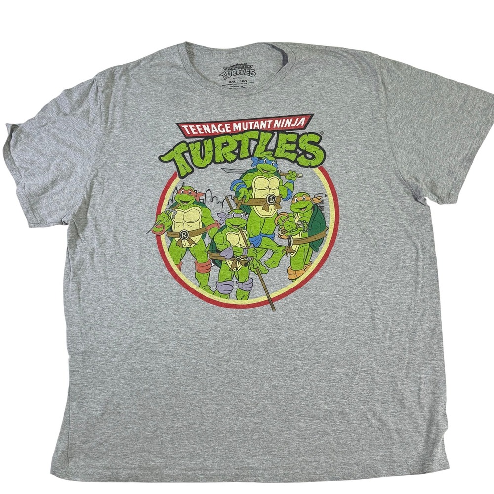 Teenage Mutant Ninja‎ Turtles TMNT Gray Graphic T-Shirt 2XL Nickelodeon